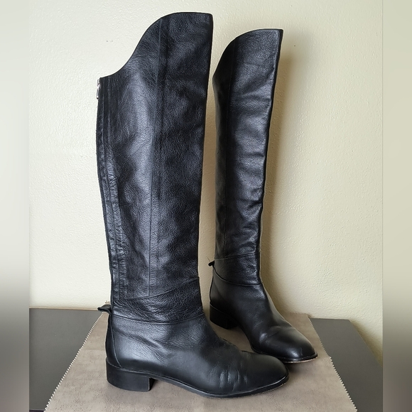 Vero Cuoio Italy Black Leather Knee-High Boots Women's Size US 10M/ Italy 41 - Picture 2 of 12